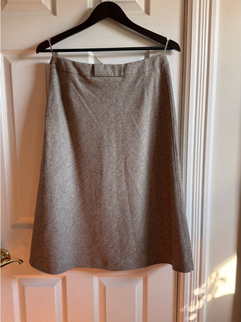 MaxMara Taupe Wool A-Line Skirt